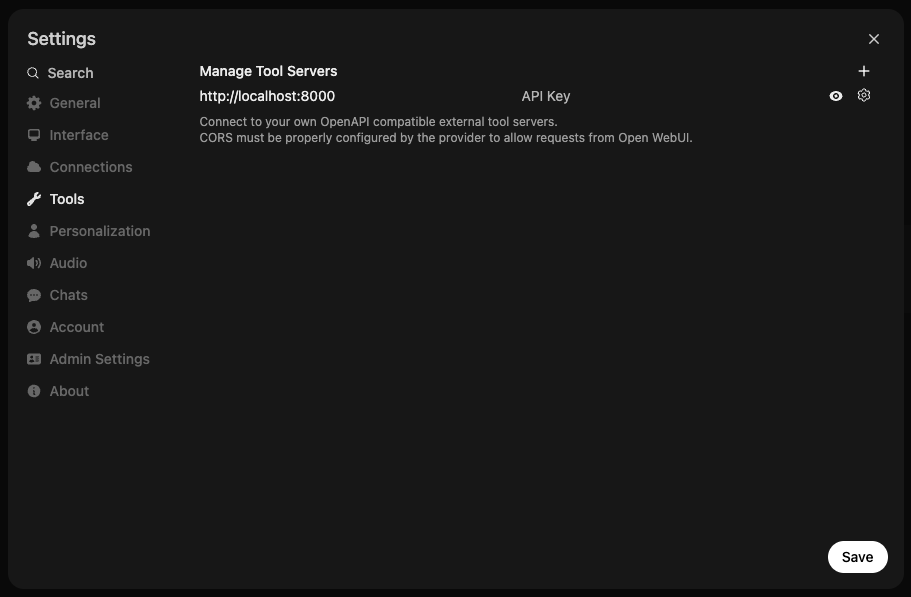 Settings Page